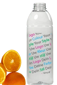 lege fles eigen logo